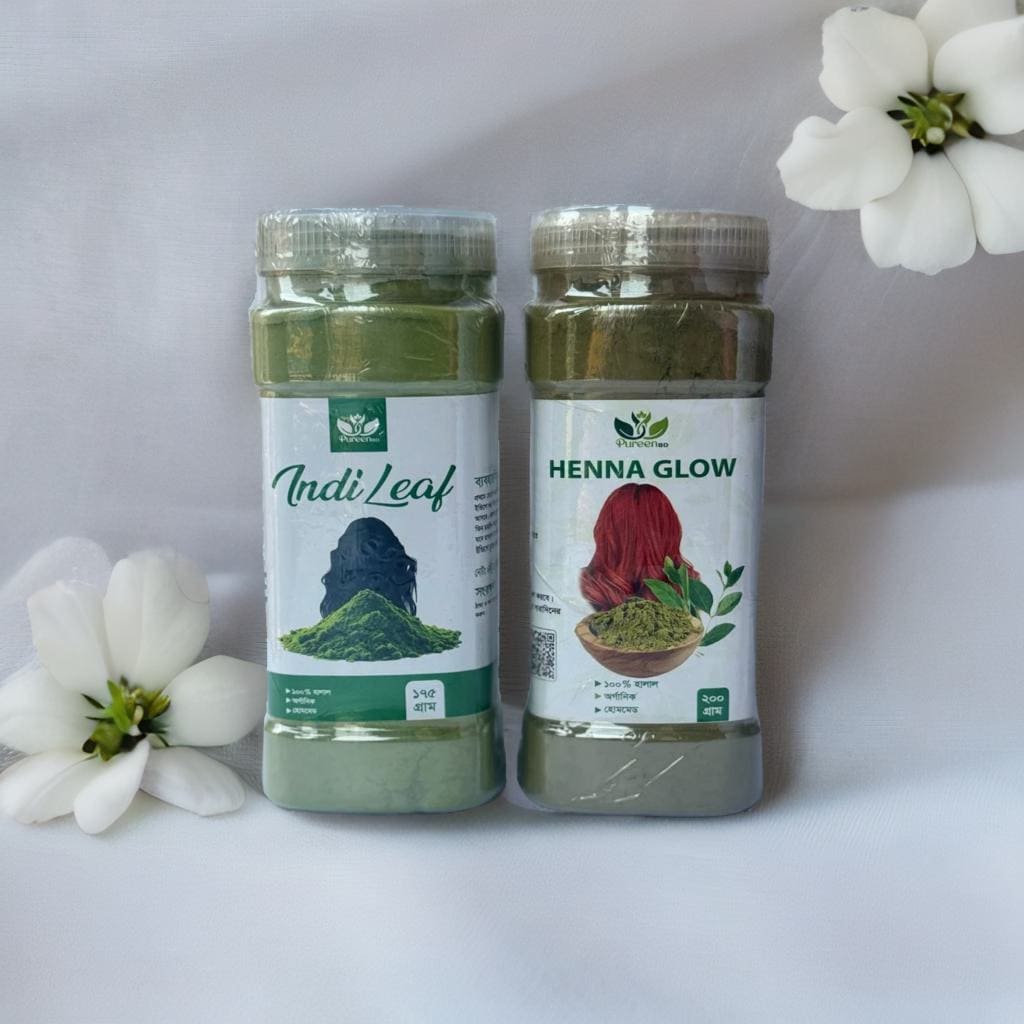 5 Henna Powder (200gm) + Indigo Powder (175gm) Combo Pack - Image 1